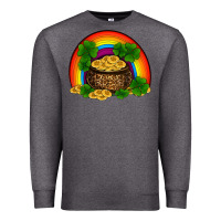 Charcoal Heather st patricks shamrock gold leopard rainbow Premium Sweatshirt - RanaPortraitStore