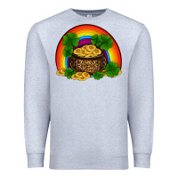 Heather Grey st patricks shamrock gold leopard rainbow Premium Sweatshirt - RanaPortraitStore