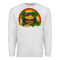Oatmeal Heather st patricks shamrock gold leopard rainbow Premium Sweatshirt - RanaPortraitStore