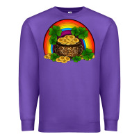 Purple st patricks shamrock gold leopard rainbow Premium Sweatshirt - RanaPortraitStore