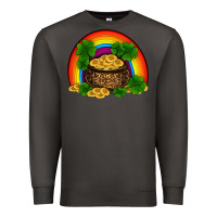 Smoke st patricks shamrock gold leopard rainbow Premium Sweatshirt - RanaPortraitStore