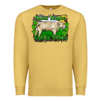 Thick Thighs Lucky Vibes Charolais Bull Premium Sweatshirt | Teevron