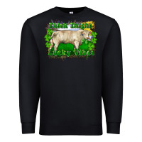 Black thick thighs lucky vibes charolais bull Premium Sweatshirt - RanaPortraitStore