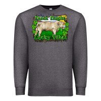 Charcoal Heather thick thighs lucky vibes charolais bull Premium Sweatshirt - RanaPortraitStore