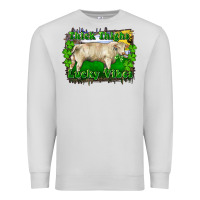 Dove Grey thick thighs lucky vibes charolais bull Premium Sweatshirt - RanaPortraitStore