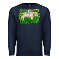 Navy thick thighs lucky vibes charolais bull Premium Sweatshirt - RanaPortraitStore