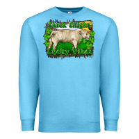 Ocean Blue thick thighs lucky vibes charolais bull Premium Sweatshirt - RanaPortraitStore