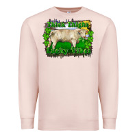 Pale Pink thick thighs lucky vibes charolais bull Premium Sweatshirt - RanaPortraitStore