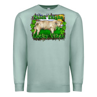 Seafoam thick thighs lucky vibes charolais bull Premium Sweatshirt - RanaPortraitStore