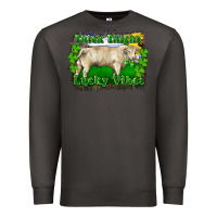 Smoke thick thighs lucky vibes charolais bull Premium Sweatshirt - RanaPortraitStore