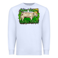 White thick thighs lucky vibes charolais bull Premium Sweatshirt - RanaPortraitStore