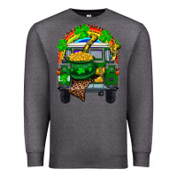 Charcoal Heather st patricks day truck with pot of gold horseshoe a Premium Sweatshirt - RanaPortraitStore