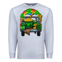 Heather Grey st patricks day truck with pot of gold horseshoe a Premium Sweatshirt - RanaPortraitStore