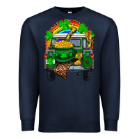 Navy st patricks day truck with pot of gold horseshoe a Premium Sweatshirt - RanaPortraitStore