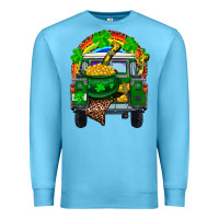 Ocean Blue st patricks day truck with pot of gold horseshoe a Premium Sweatshirt - RanaPortraitStore