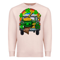 Pale Pink st patricks day truck with pot of gold horseshoe a Premium Sweatshirt - RanaPortraitStore