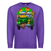 Purple st patricks day truck with pot of gold horseshoe a Premium Sweatshirt - RanaPortraitStore