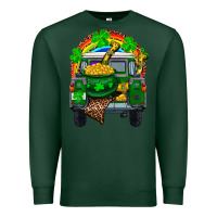 Sports Green st patricks day truck with pot of gold horseshoe a Premium Sweatshirt - RanaPortraitStore