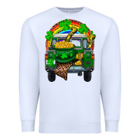White st patricks day truck with pot of gold horseshoe a Premium Sweatshirt - RanaPortraitStore
