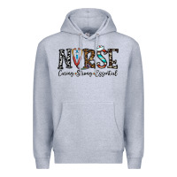 Heather Grey nurse caring strong essential Premium Hoodie - CowhideDigitalArt