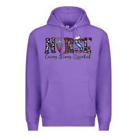 Purple nurse caring strong essential Premium Hoodie - CowhideDigitalArt