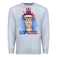 Heather Grey llamerica Premium Sweatshirt - RanaPortraitStore
