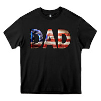 Black American Flag Dad 4th of July Heavy Core Tee - LillyAllenDesigns
