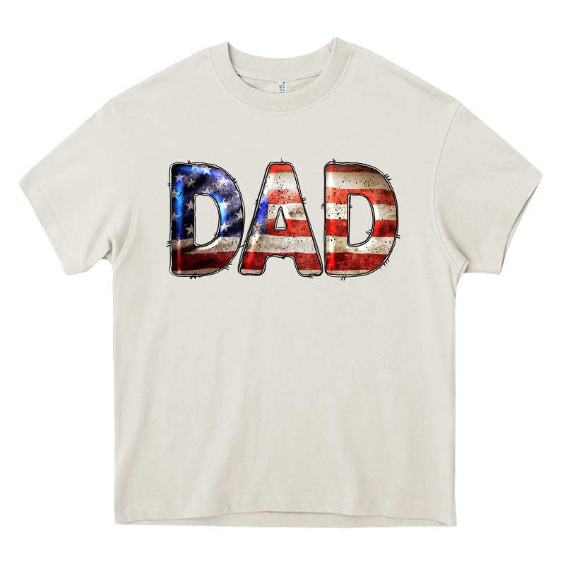 American Flag Dad 4th Of July Heavy Core Tee by LillyAllenDesigns | Teevron