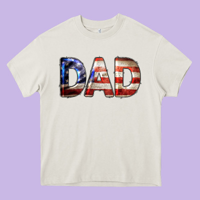 American Flag Dad 4th Of July Heavy Core Tee Designed By Lillyallendesigns