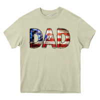 Mossy American Flag Dad 4th of July Heavy Core Tee - LillyAllenDesigns
