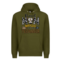 Army Green proud mom official of an teenager Premium Hoodie - CowhideDigitalArt
