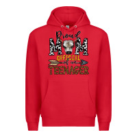 Red proud mom official of an teenager Premium Hoodie - CowhideDigitalArt