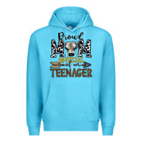 Ocean Blue proud mom official of an teenager Premium Hoodie - CowhideDigitalArt