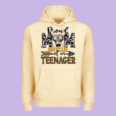 Proud Mom Official Of An Teenager Premium Hoodie Designed By Cowhidedigitalart