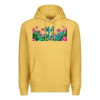 Antique Gold cactus and flowers mama libbey glass Premium Hoodie - HRA Design Shop