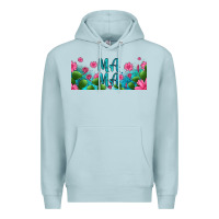 Blue Mist cactus and flowers mama libbey glass Premium Hoodie - HRA Design Shop