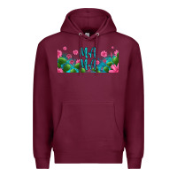 Burgundy cactus and flowers mama libbey glass Premium Hoodie - HRA Design Shop