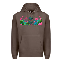 Coffee cactus and flowers mama libbey glass Premium Hoodie - HRA Design Shop