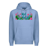 Colony Blue cactus and flowers mama libbey glass Premium Hoodie - HRA Design Shop