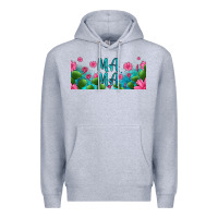 Heather Grey cactus and flowers mama libbey glass Premium Hoodie - HRA Design Shop