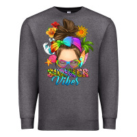 Charcoal Heather messy bun summer vibes Premium Sweatshirt - RanaPortraitStore