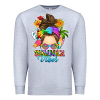 Heather Grey messy bun summer vibes Premium Sweatshirt - RanaPortraitStore