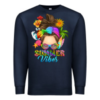 Navy messy bun summer vibes Premium Sweatshirt - RanaPortraitStore