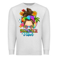 Oatmeal Heather messy bun summer vibes Premium Sweatshirt - RanaPortraitStore