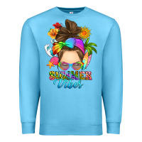 Ocean Blue messy bun summer vibes Premium Sweatshirt - RanaPortraitStore