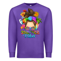 Purple messy bun summer vibes Premium Sweatshirt - RanaPortraitStore