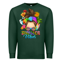 Sports Green messy bun summer vibes Premium Sweatshirt - RanaPortraitStore