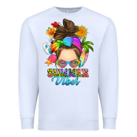 White messy bun summer vibes Premium Sweatshirt - RanaPortraitStore