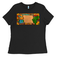 Black custom cowboy boots aztec sunflowers leopard license plate Ladies Tee - Artiststas