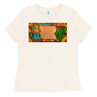 Bone custom cowboy boots aztec sunflowers leopard license plate Ladies Tee - Artiststas